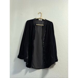 Natural life grey silver brushed velvet button down shirt S  luxury oversized